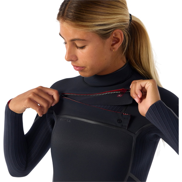 Fato De Mergulho Feminino O'Neill Hyperfreak Fire 5/4+mm Com Chest Zip 2026 5678 - Black